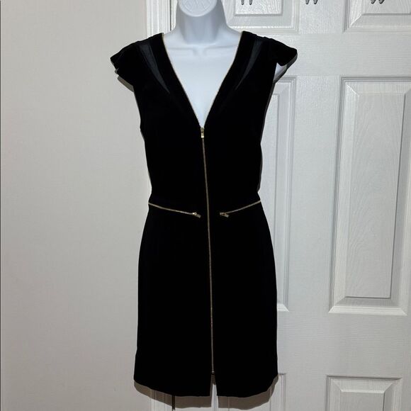 NWT Sandro Paris Roucoule Exposed Zipper Flutter Sleeve Dress size 2 - Picture 2 of 15